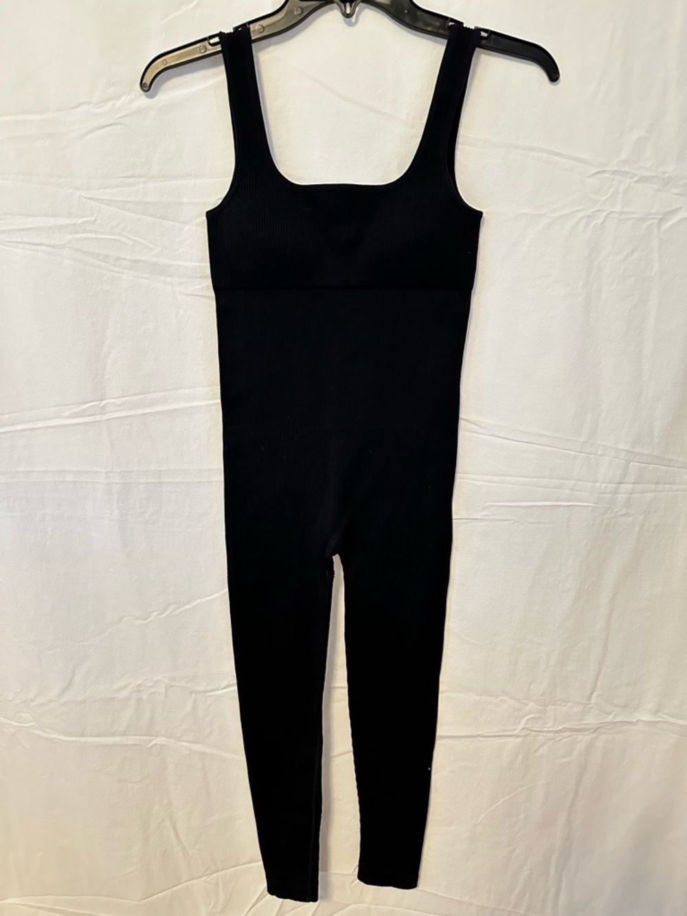 Unitard Black Ribbed Jumpsuit